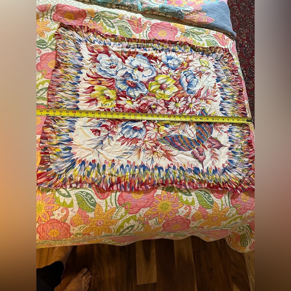 Large vintage butterfly and flowers scarf